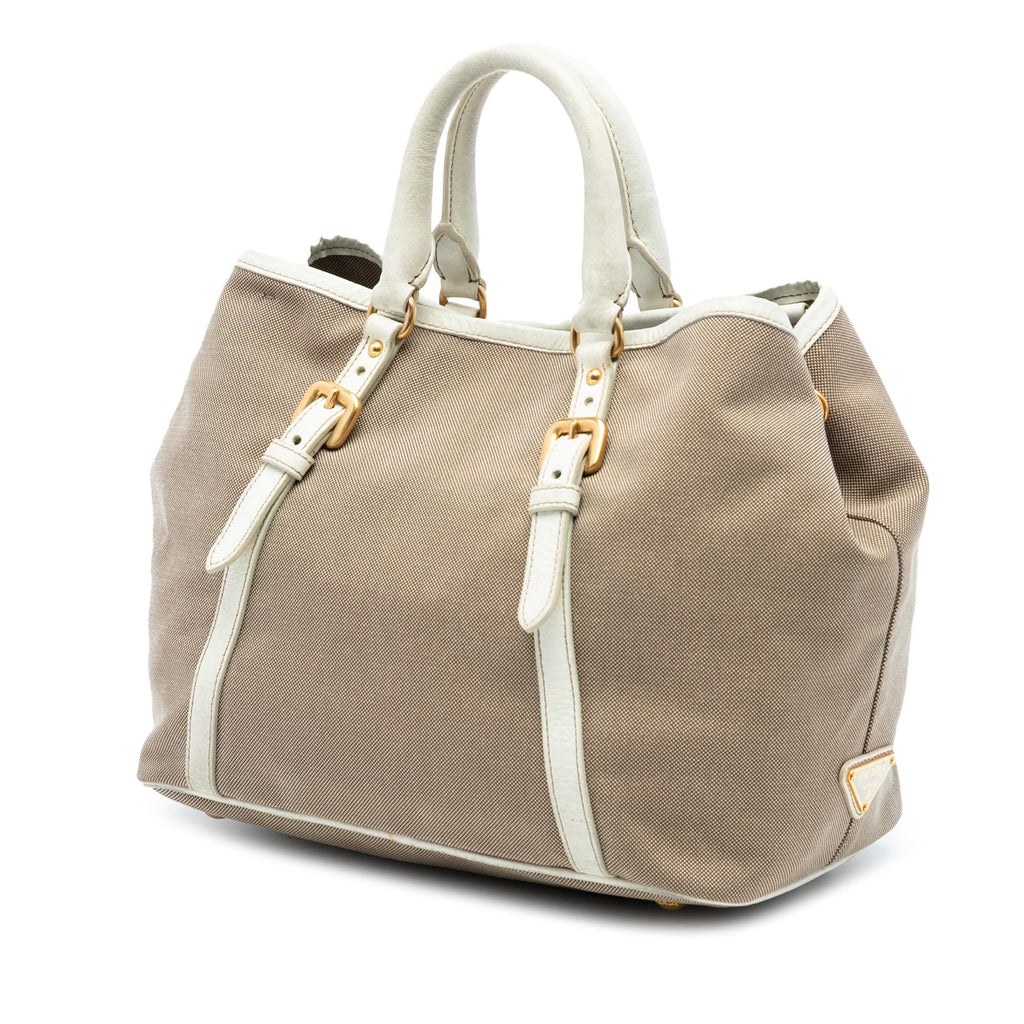 Prada Canvas Canapa Logo Bow Satchel