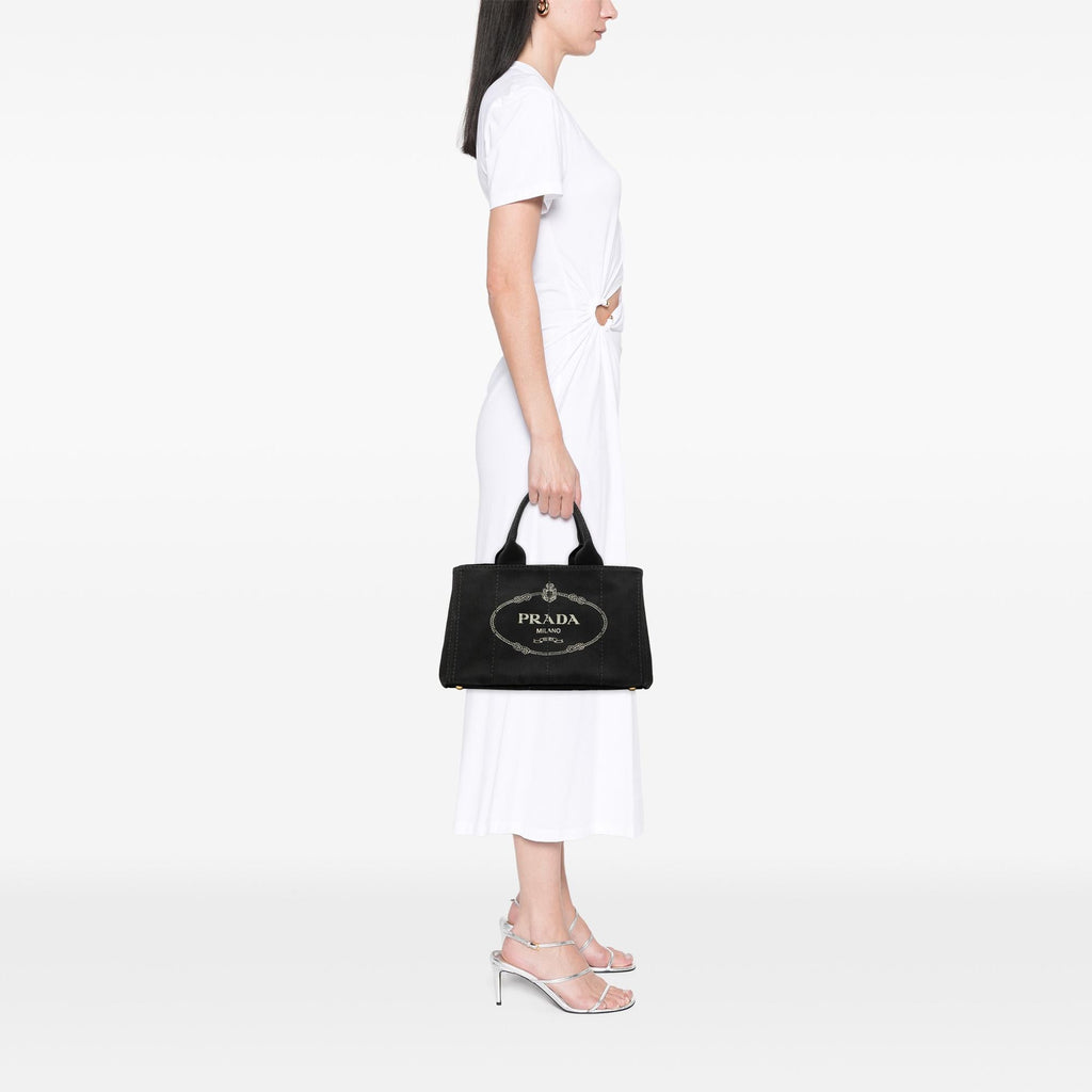 Prada Canvas Canapa Logo Satchel