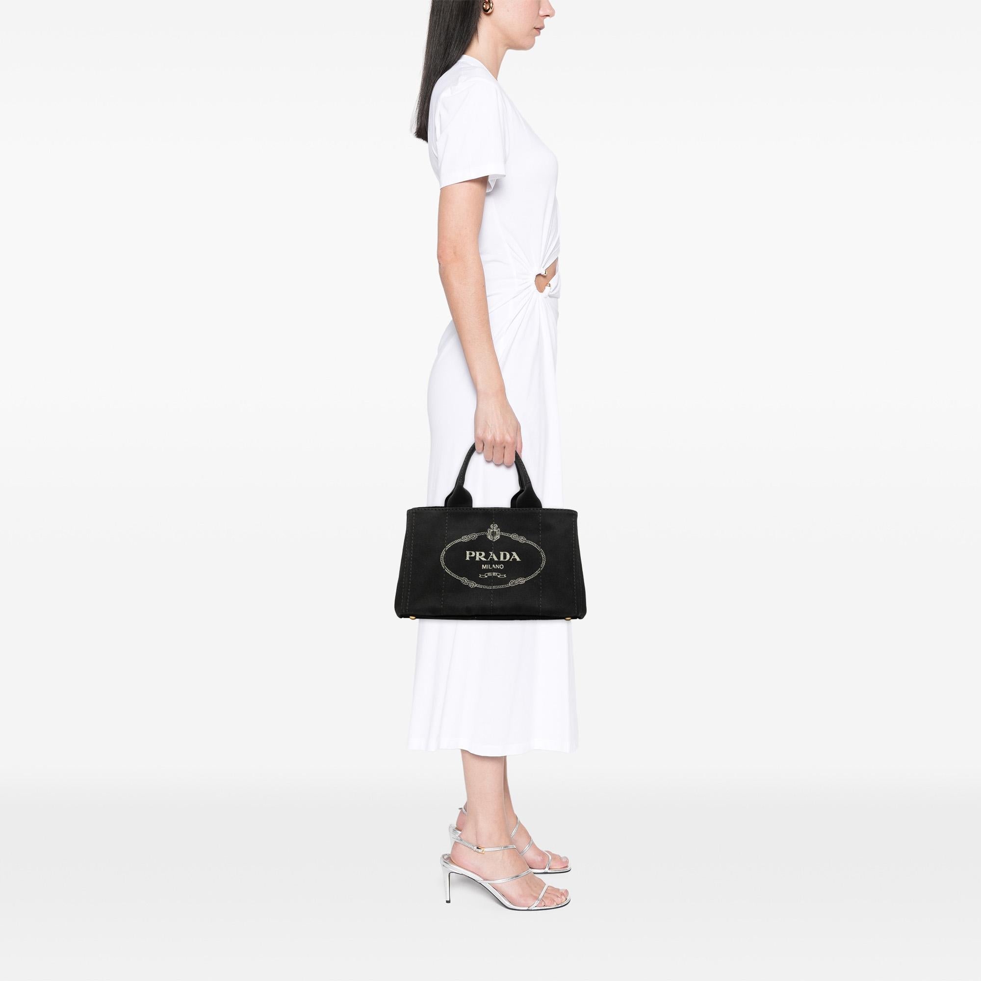 Prada Canvas Canapa Logo Satchel