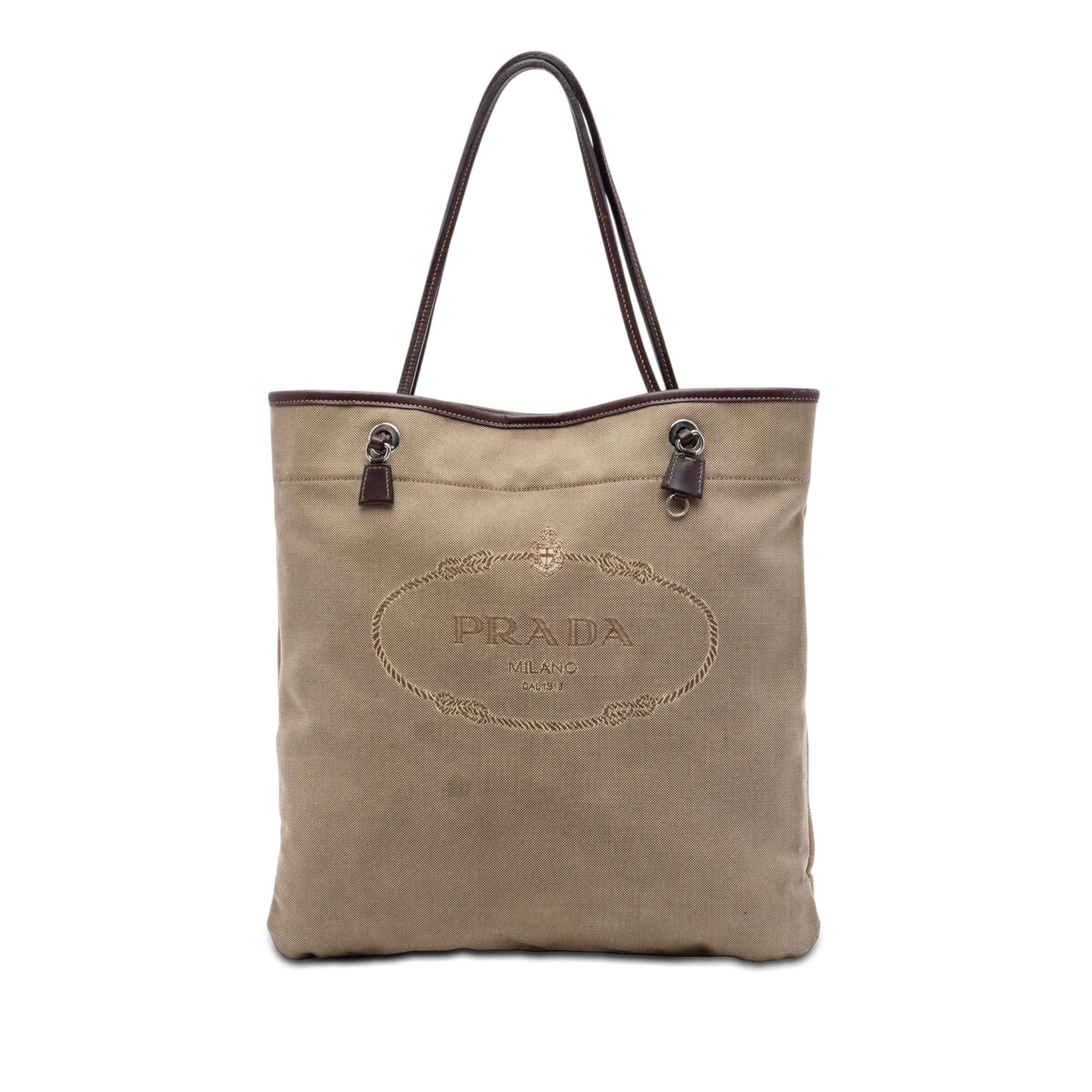 Prada Canvas Canapa Logo Tote