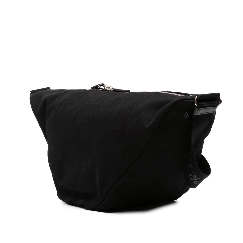 Prada Canvas Canapa Triangle Logo Shoulder Bag
