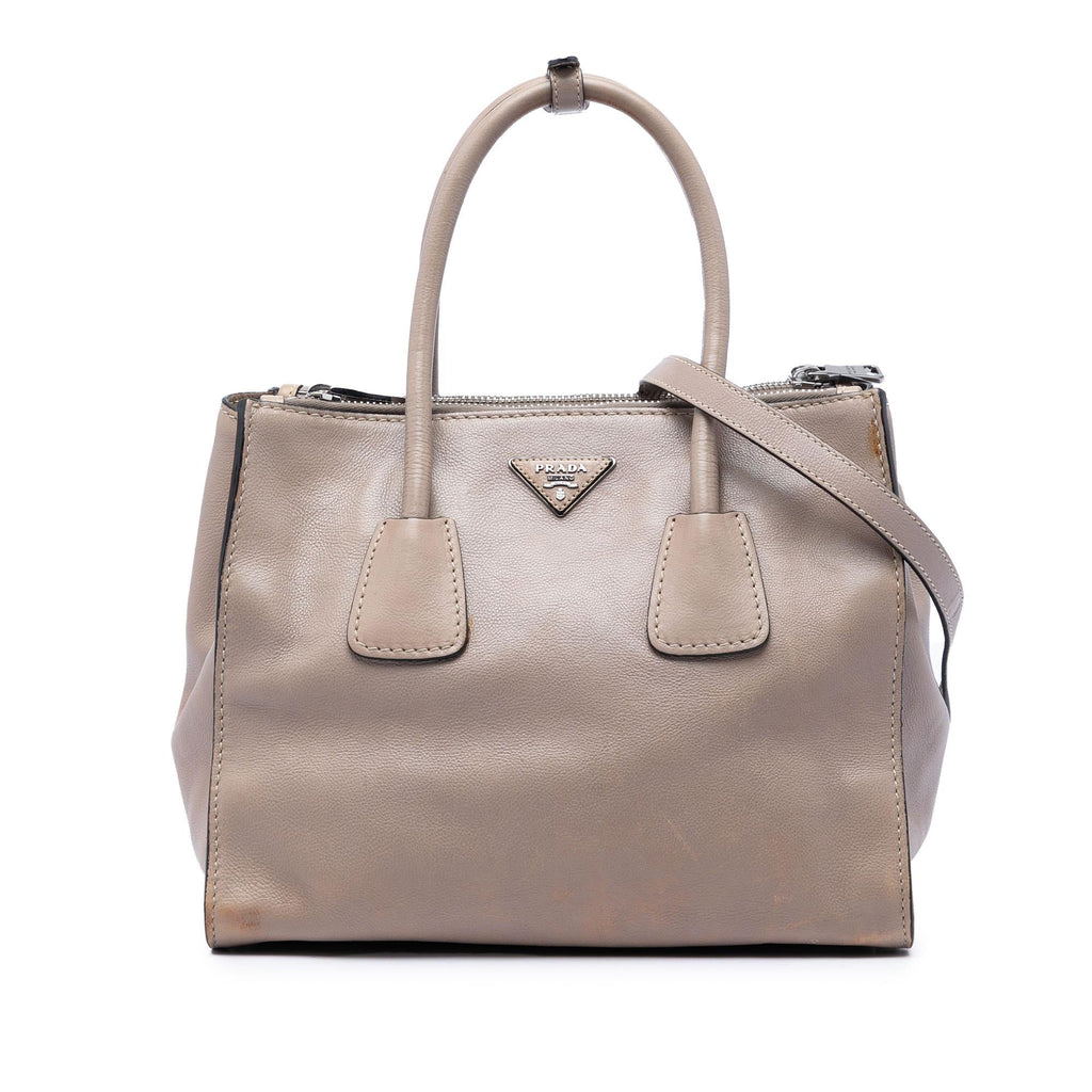 Prada Glace Calf Twin Pocket Double Handle Satchel