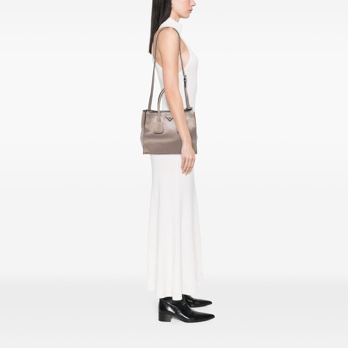 Prada Glace Calf Twin Pocket Double Handle Satchel