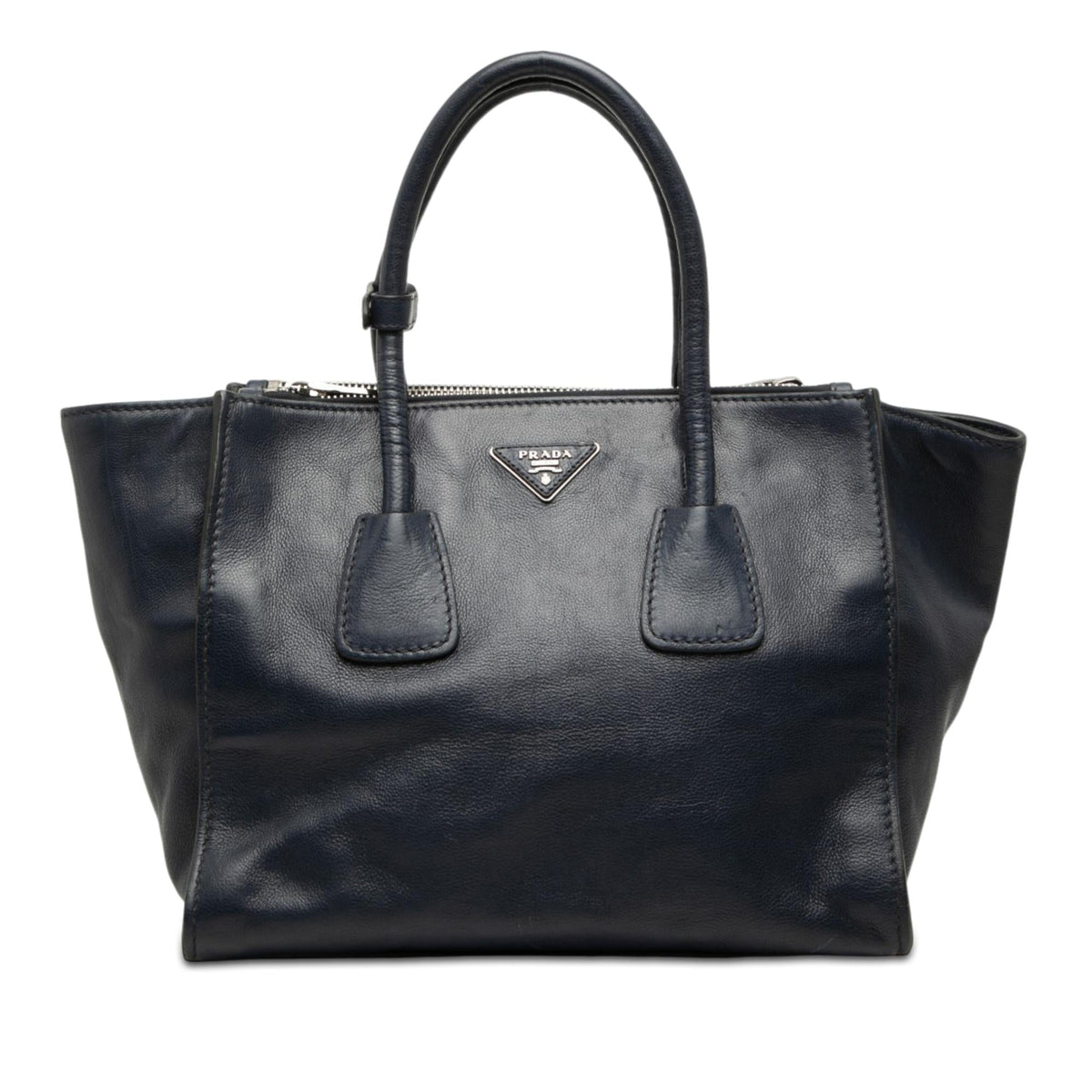 Prada Glace Calf Twin Pocket Double Handle Satchel