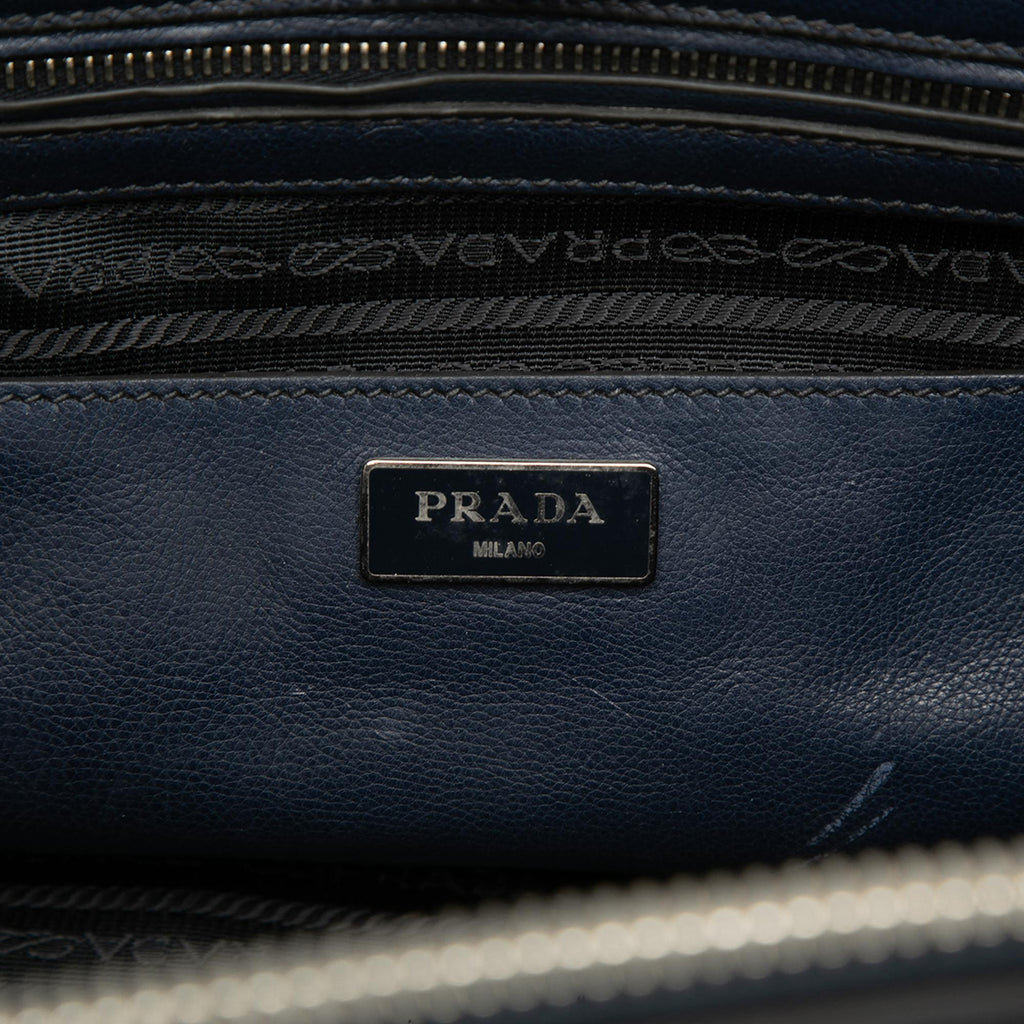 Prada Glace Calf Twin Pocket Double Handle Satchel