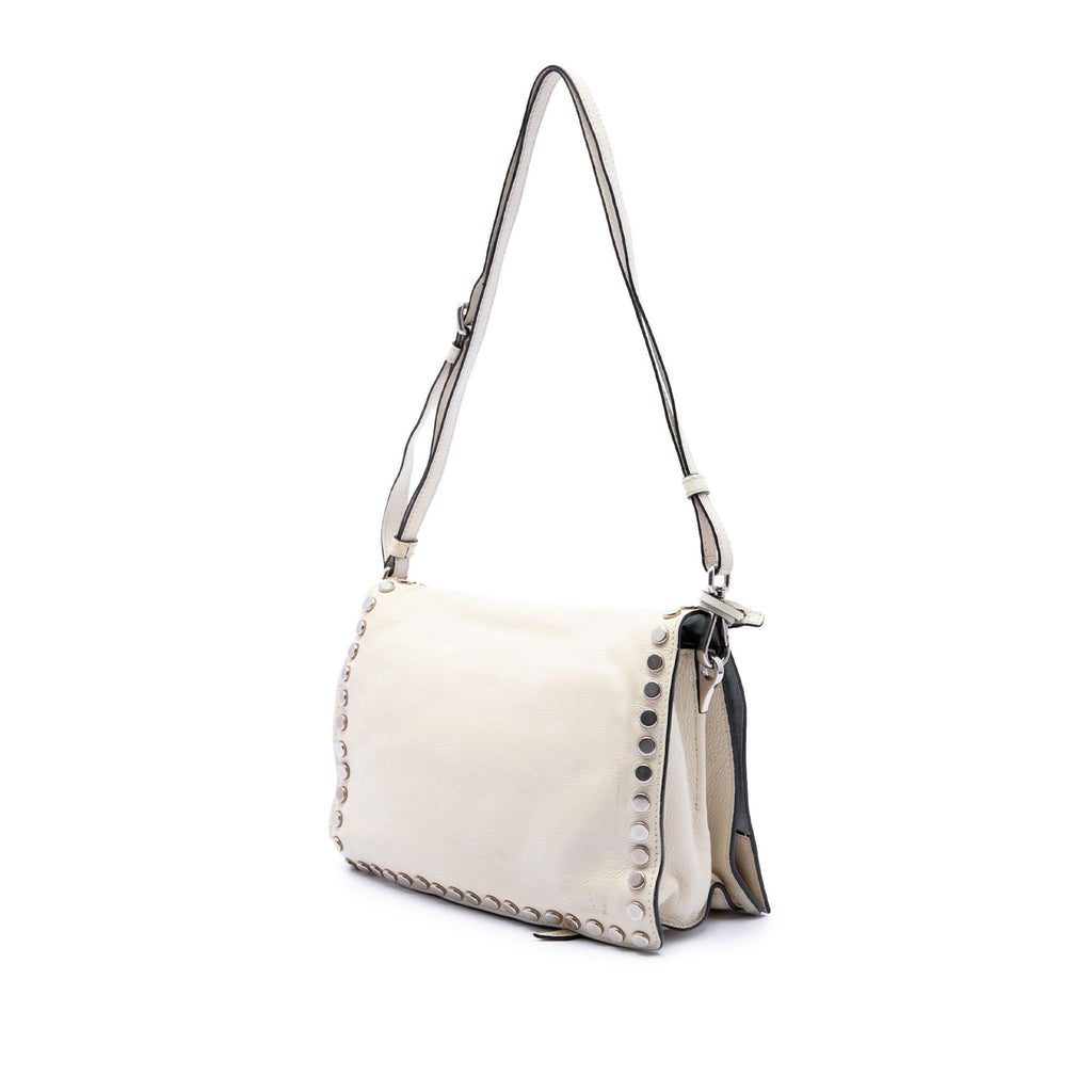 Prada Glace Calfskin Studded Etiquette Flap