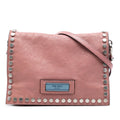 Prada Glace Calfskin Studded Etiquette Flap
