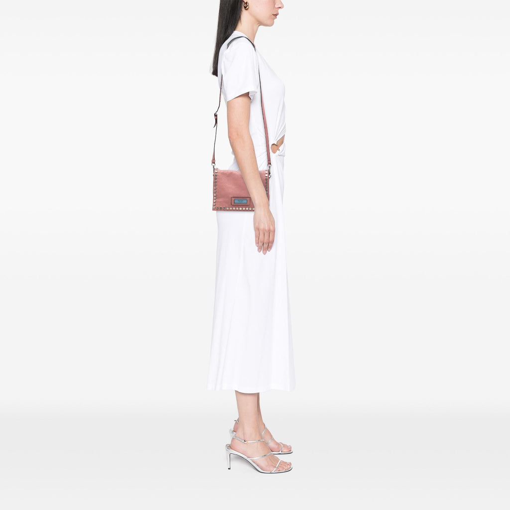 Prada Glace Calfskin Studded Etiquette Flap