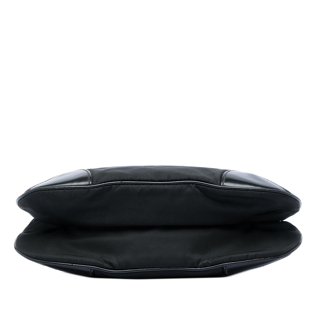 Prada Leather Trimmed Tessuto Zip Top Crossbody