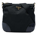 Prada Leather Trimmed Tessuto Zip Top Crossbody