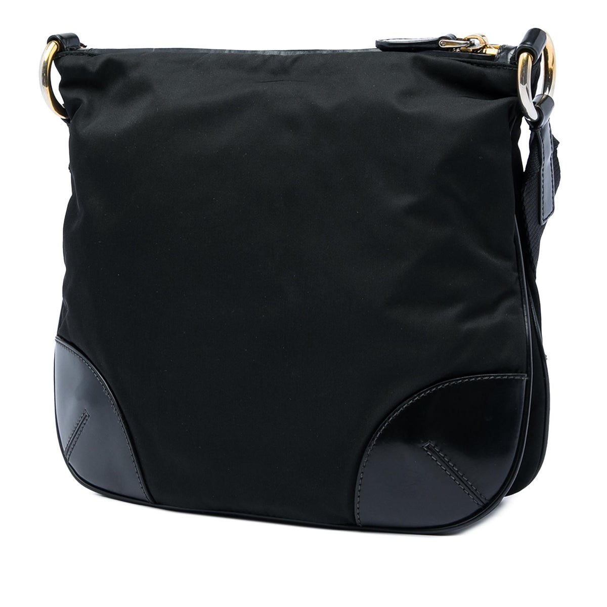 Prada Leather Trimmed Tessuto Zip Top Crossbody