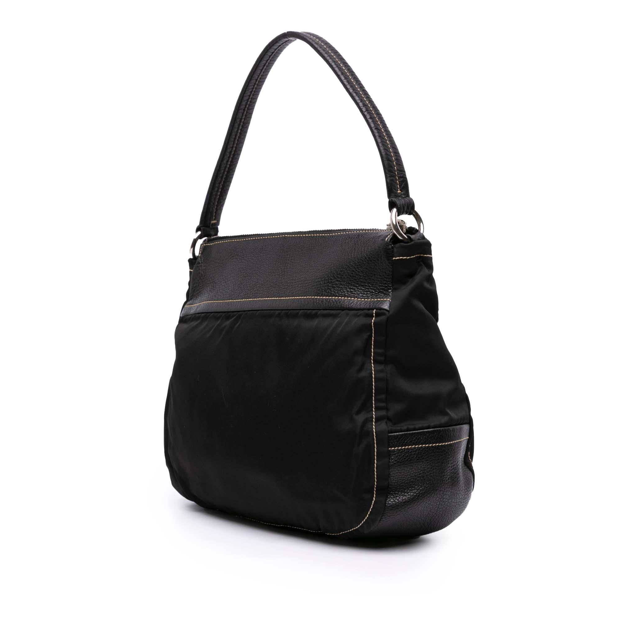 Prada Leather and Tessuto Shoulder Bag