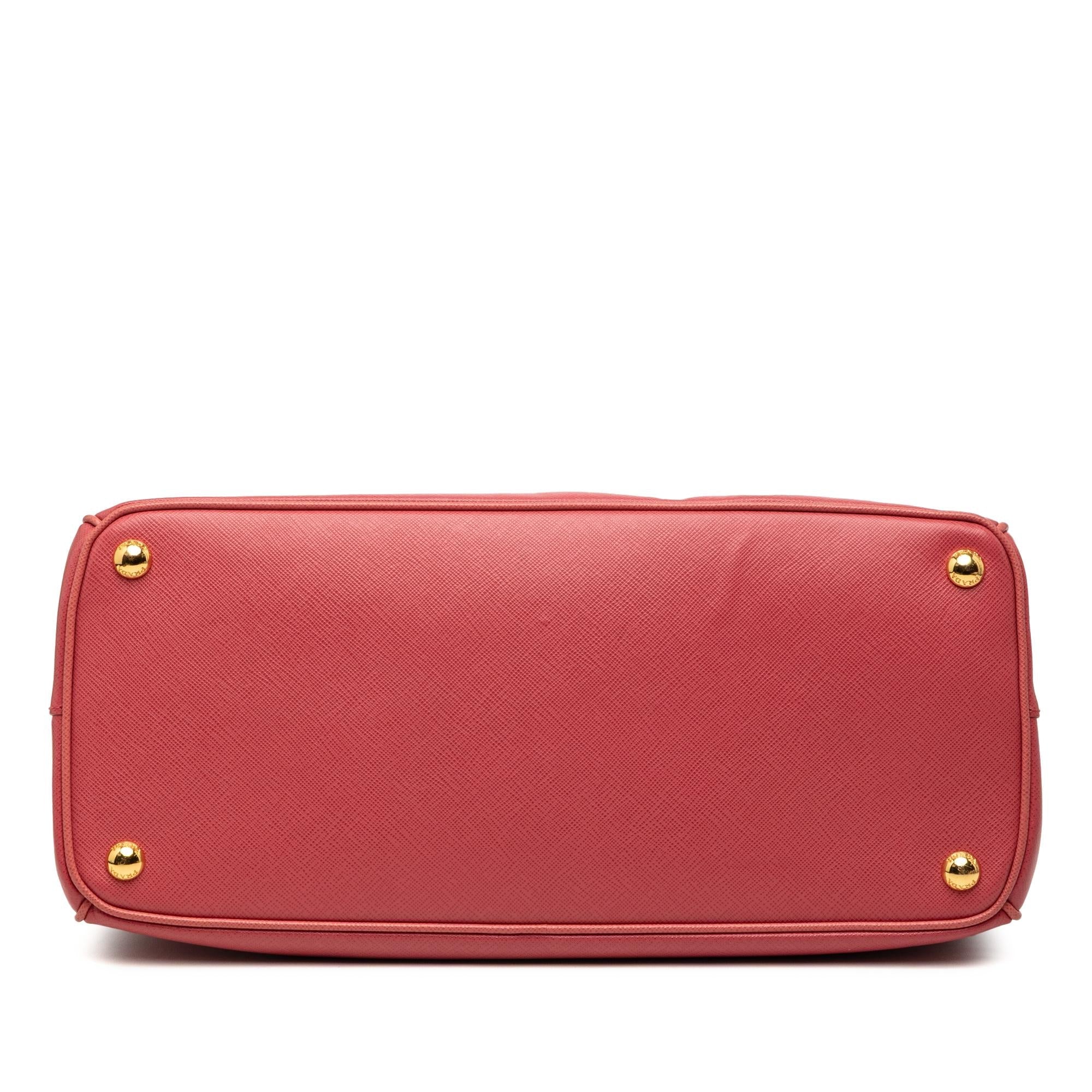 Prada Medium Saffiano Lux Galleria Double Zip Satchel