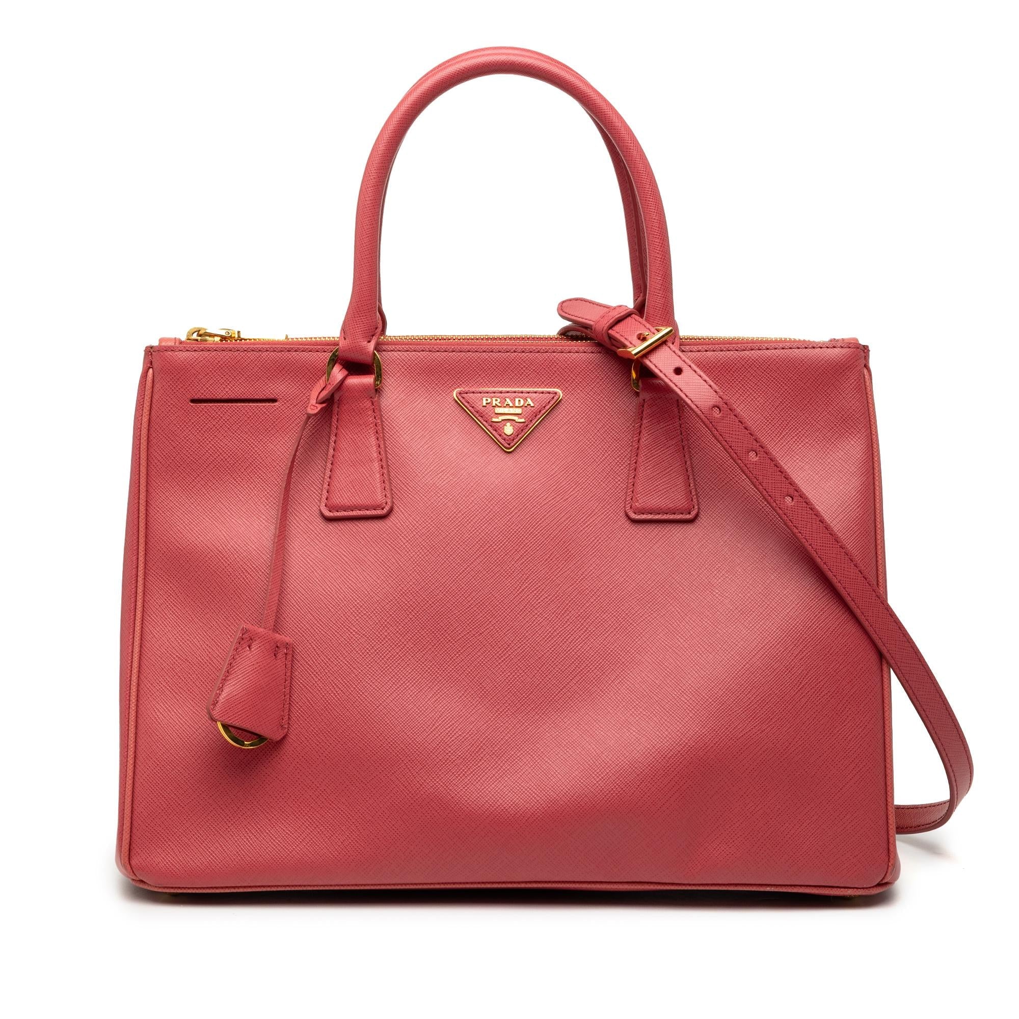 Prada Medium Saffiano Lux Galleria Double Zip Satchel