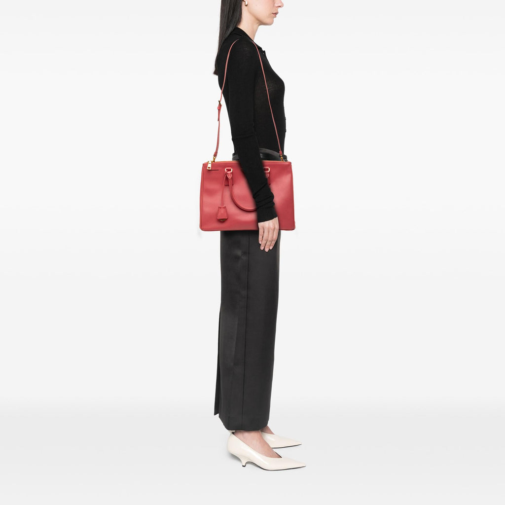 Prada Medium Saffiano Lux Galleria Double Zip Satchel