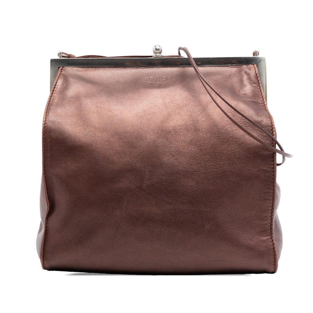Prada Metallic Nappa Frame Crossbody
