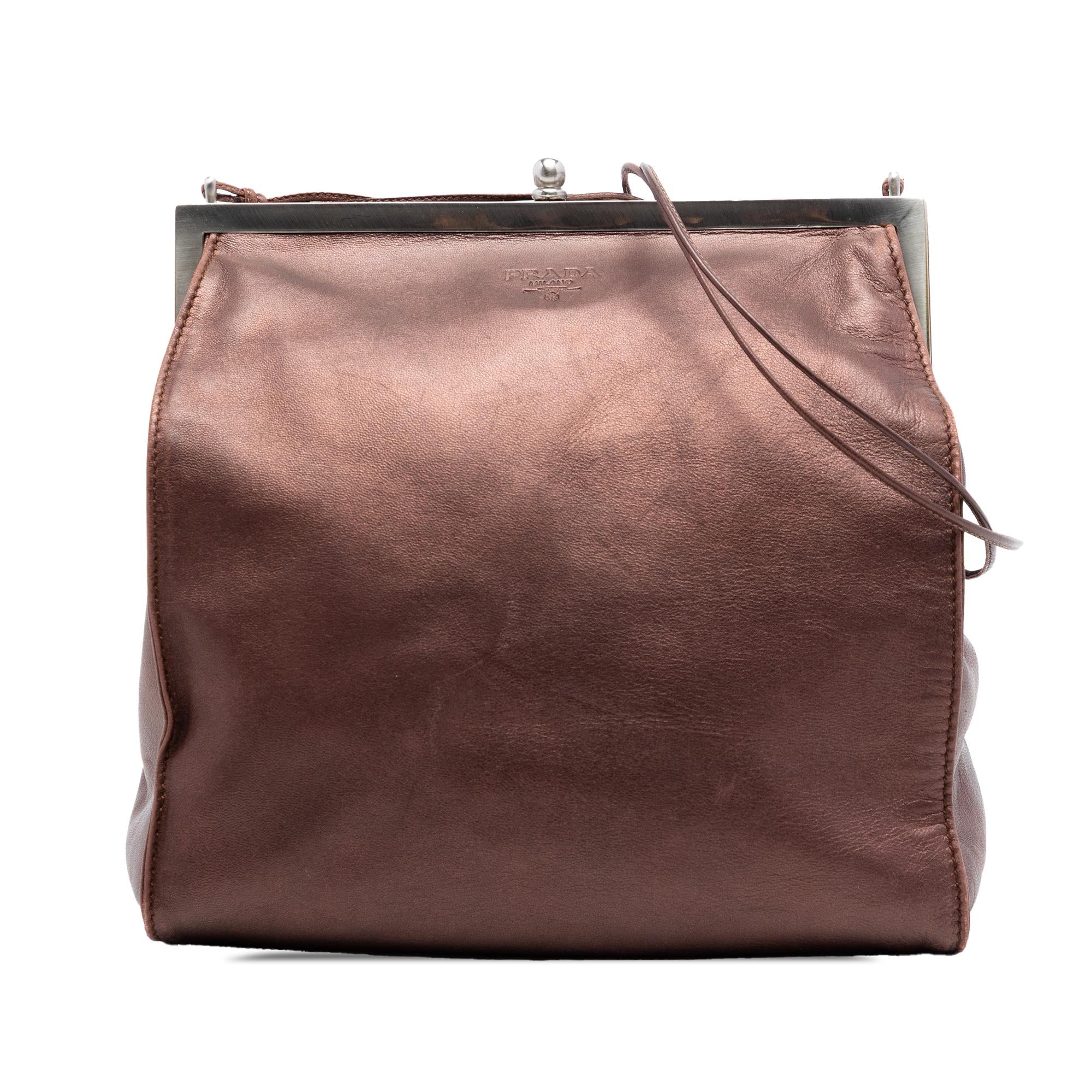 Prada Metallic Nappa Frame Crossbody