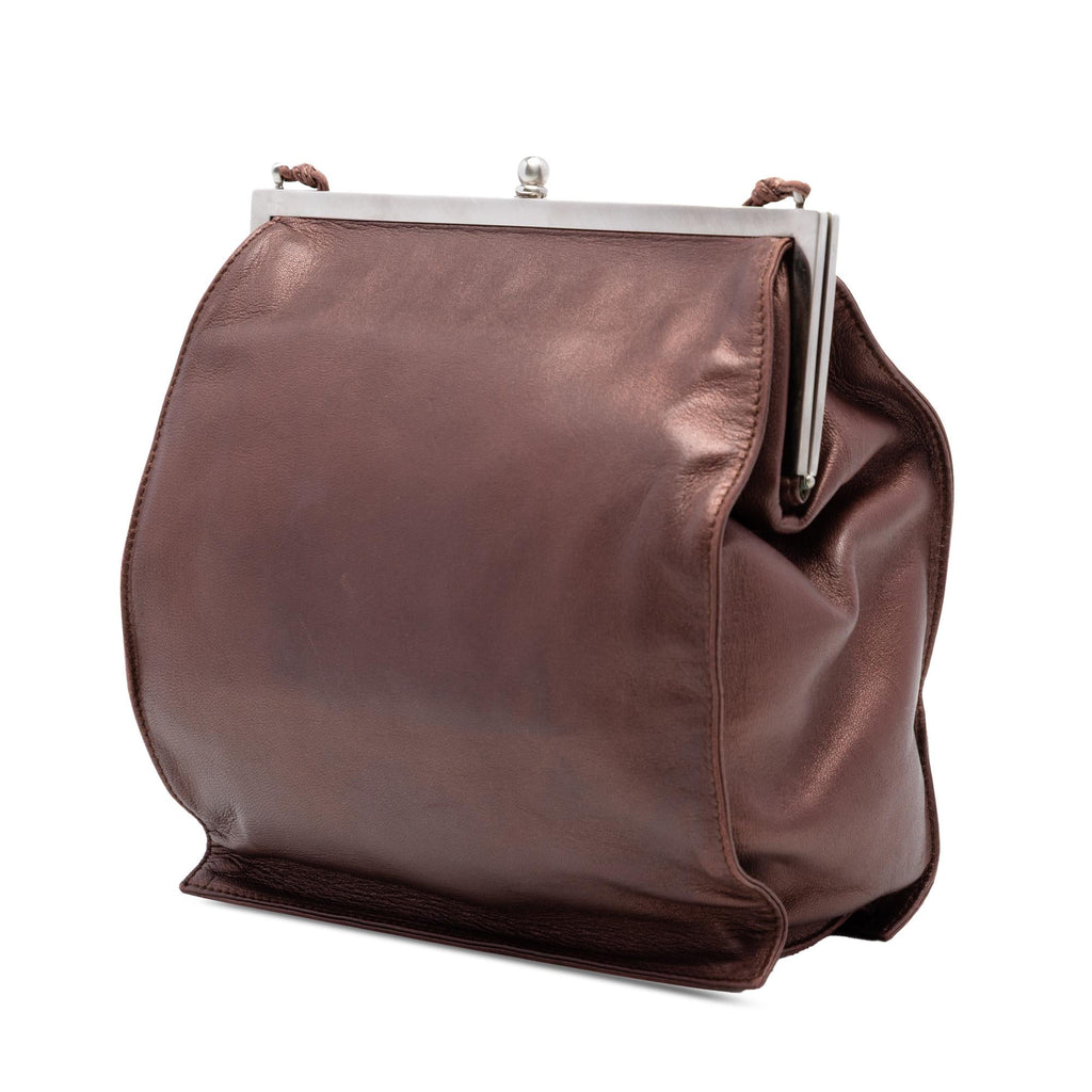 Prada Metallic Nappa Frame Crossbody