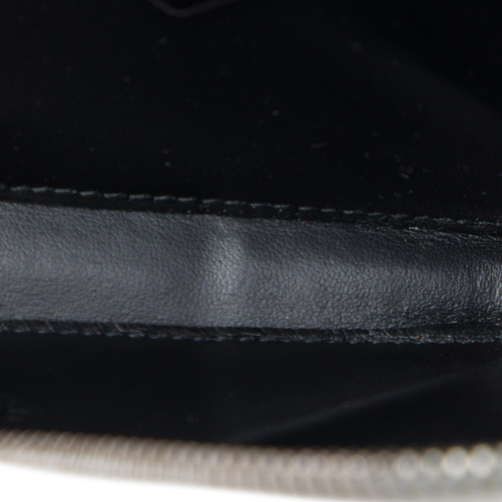 Prada Mini Brushed Leather Triangle Chain Pouch