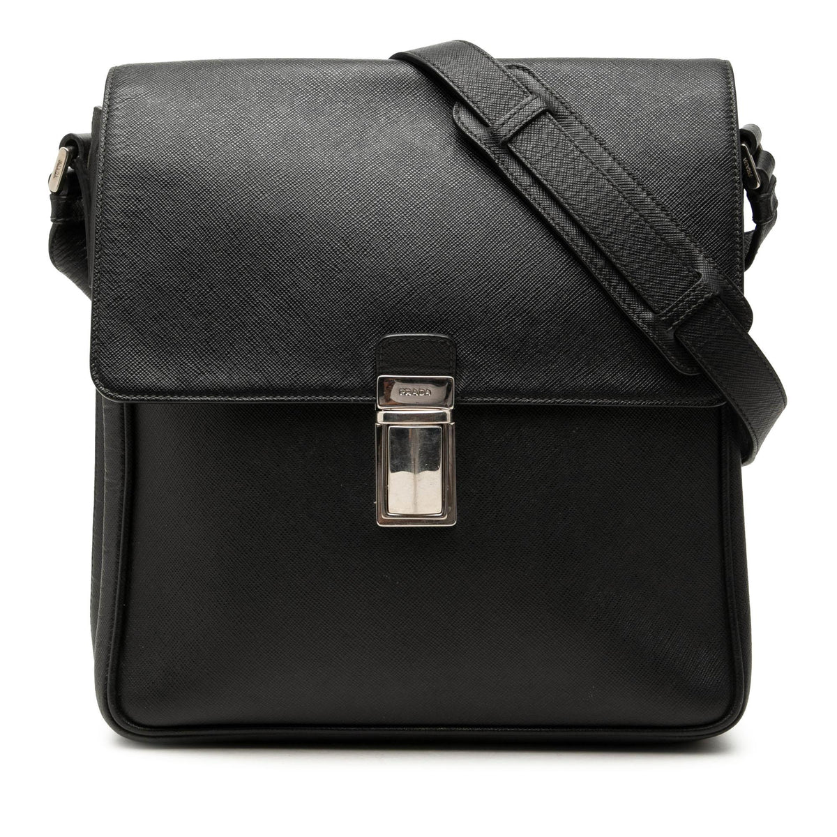 Prada Saffiano Buckle Messenger Bag