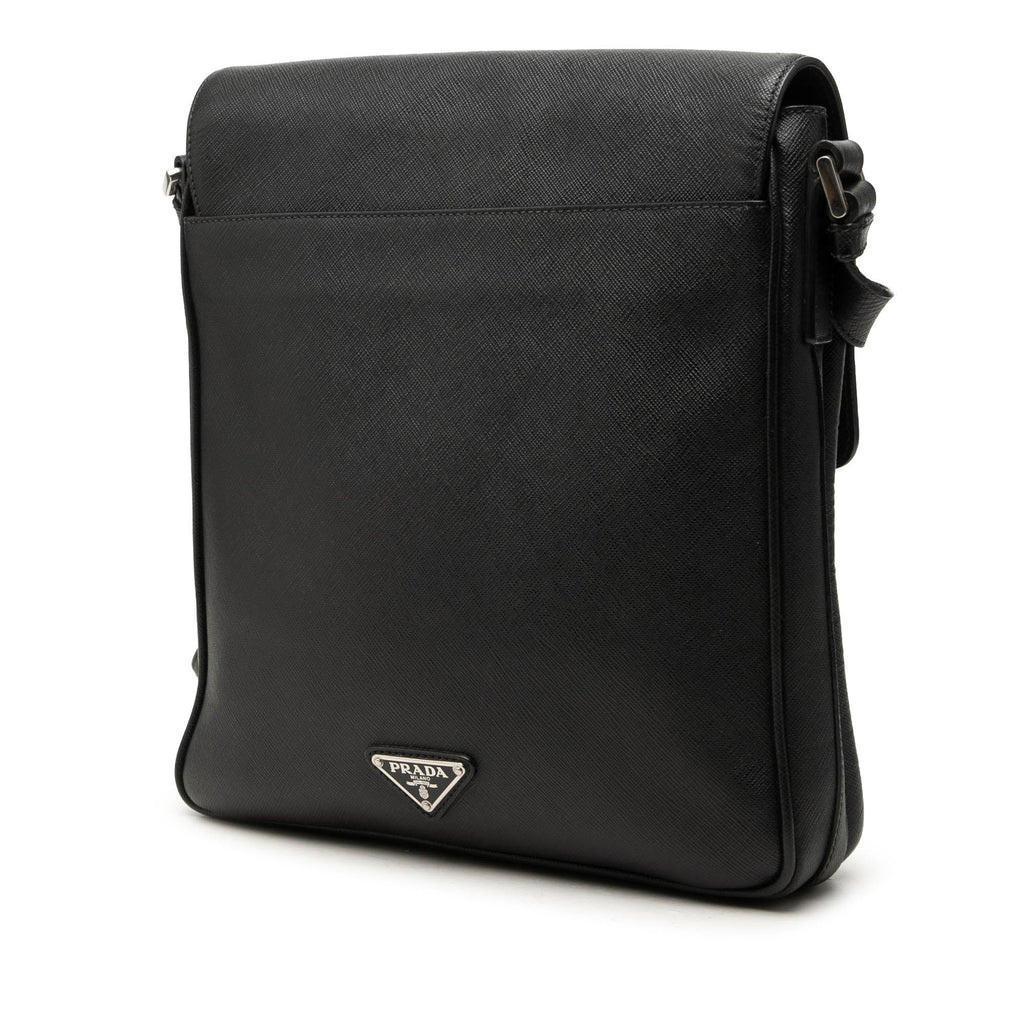 Prada Saffiano Buckle Messenger Bag