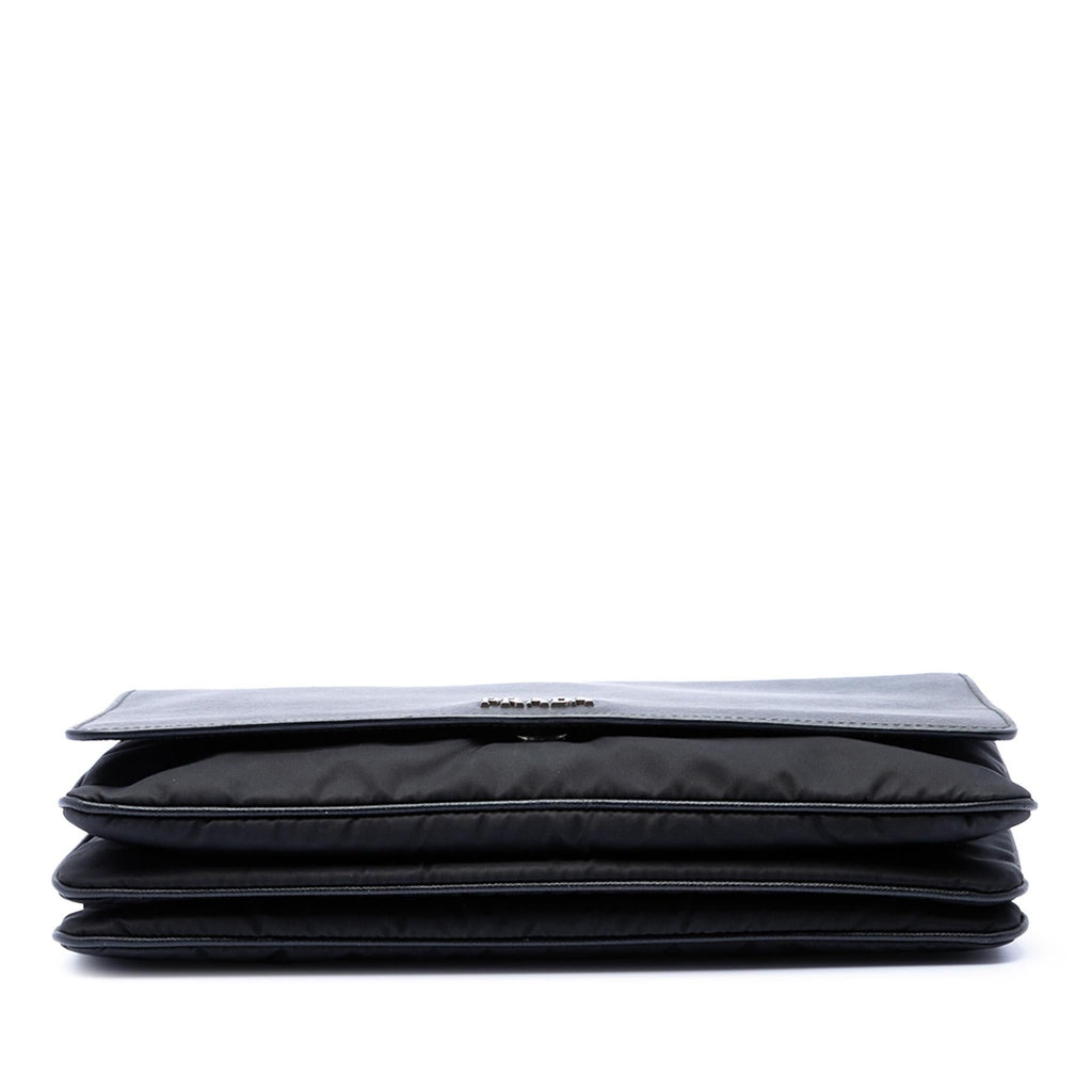 Prada Saffiano Lux and Tessuto Chain Crossbody