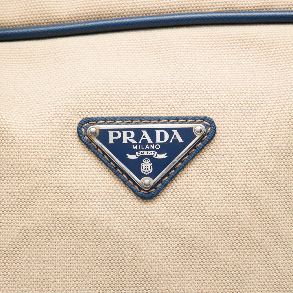 Prada Saffiano Trimmed Canvas Briefcase