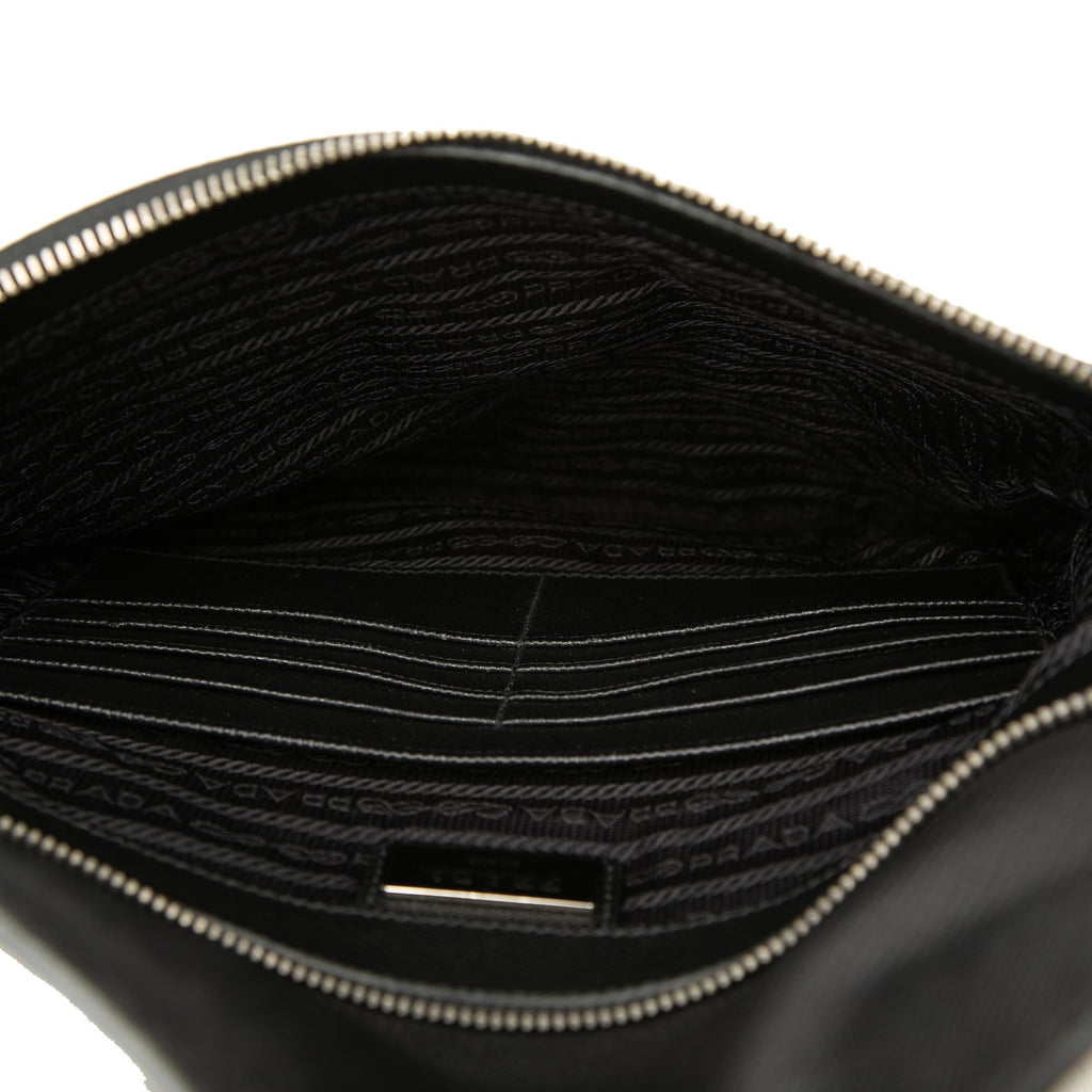 Prada Saffiano Trimmed Tessuto Clutch