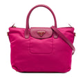 Prada Saffiano Trimmed Tessuto Satchel