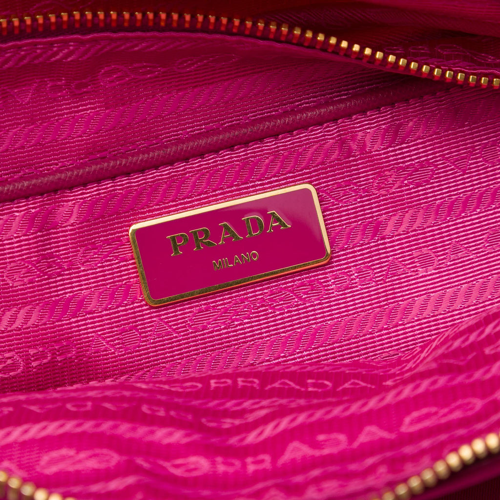 Prada Saffiano Trimmed Tessuto Satchel
