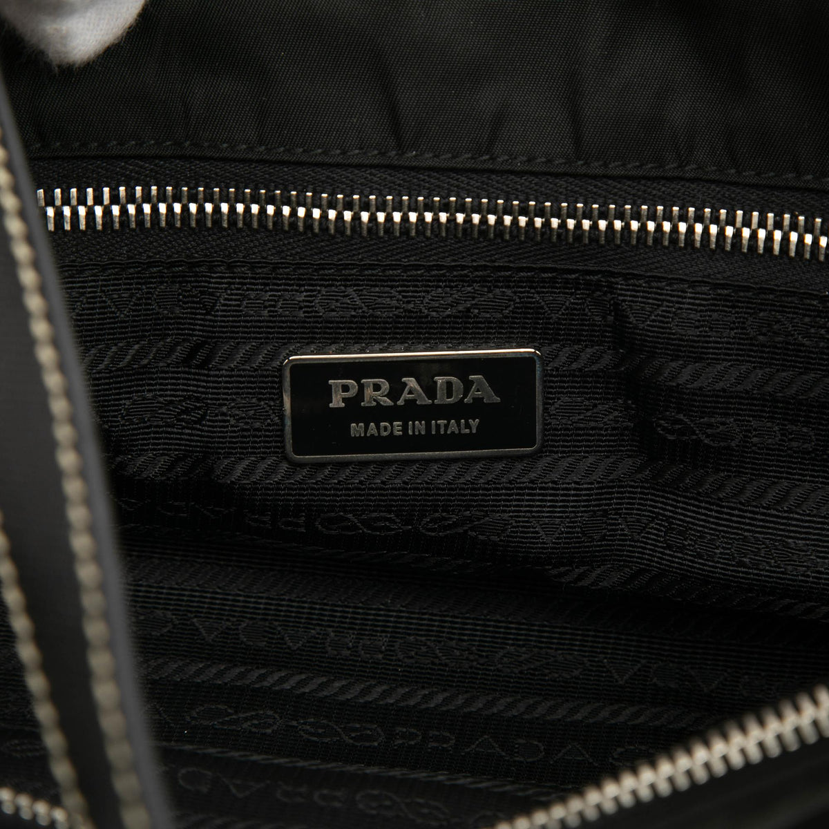 Prada Saffiano Trimmed Tessuto Shopper Tote