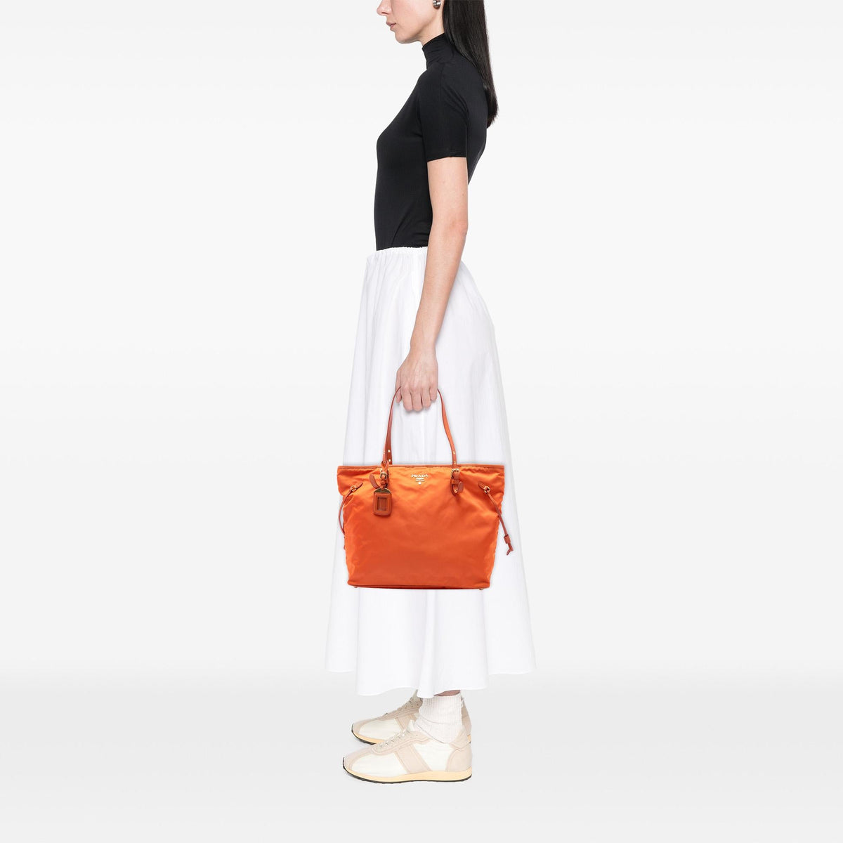 Prada Saffiano Trimmed Tessuto Tote