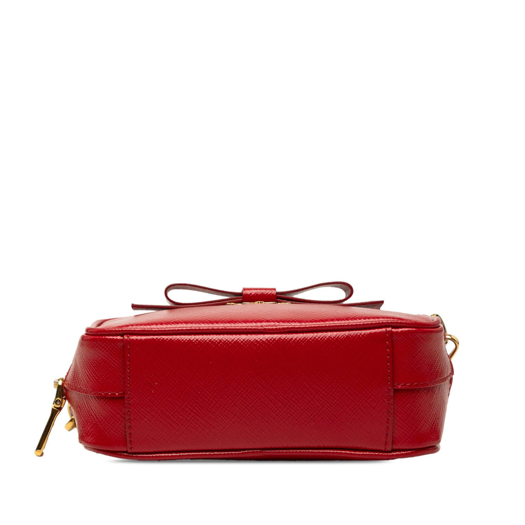 Prada Saffiano Vernice Bow Camera Bag