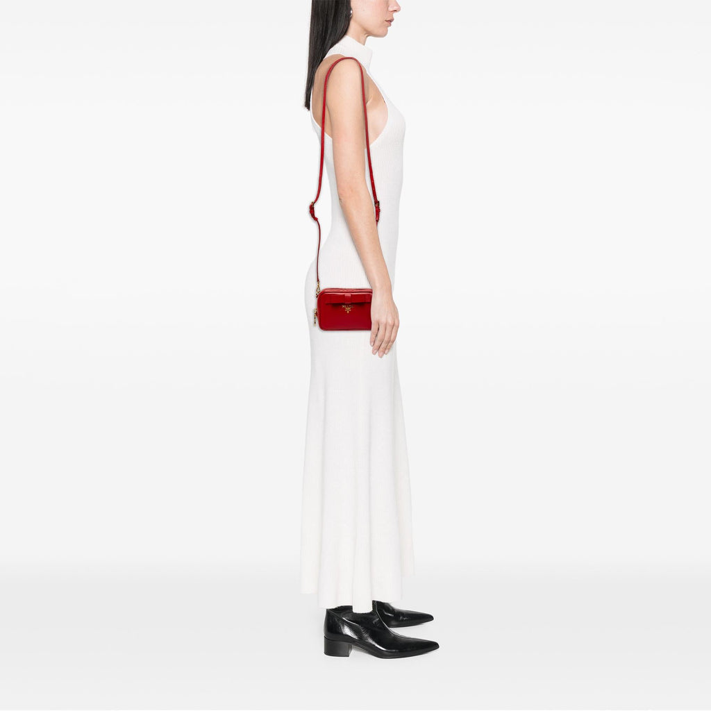 Prada Saffiano Vernice Bow Camera Bag