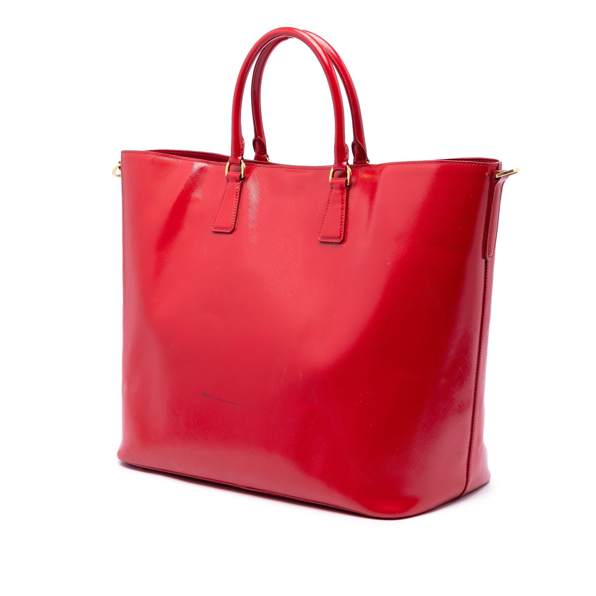 Prada Saffiano Vernice Convertible Tote