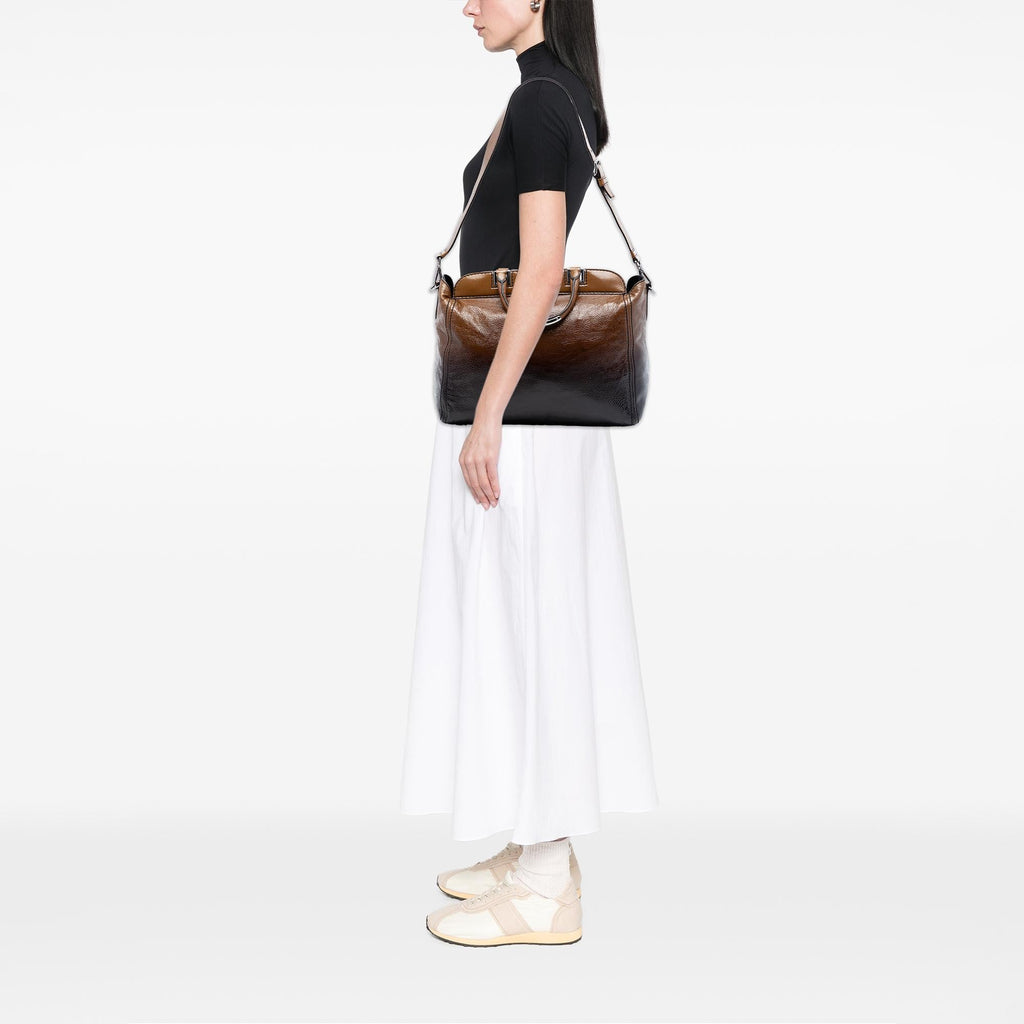 Prada Sfumato Vernice Naplak Frame Satchel