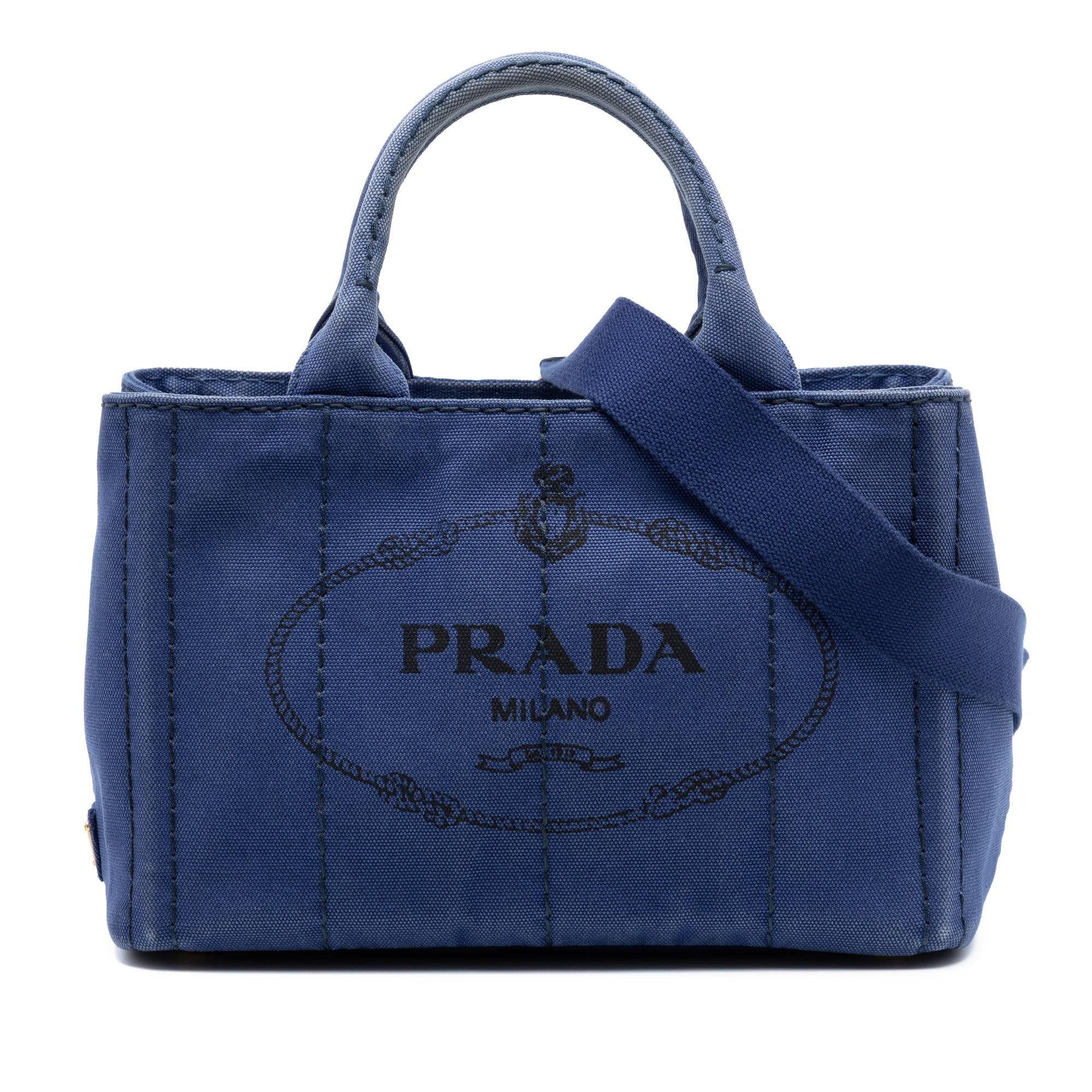 Prada Small Canvas Canapa Logo Satchel