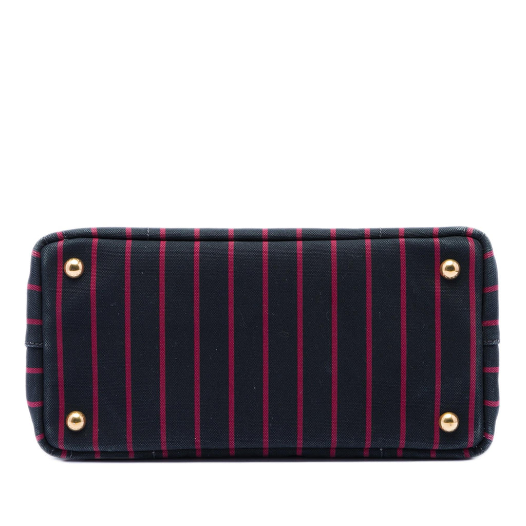 Prada Small Canvas Canapa Logo Stripes Satchel