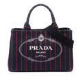 Prada Small Canvas Canapa Logo Stripes Satchel