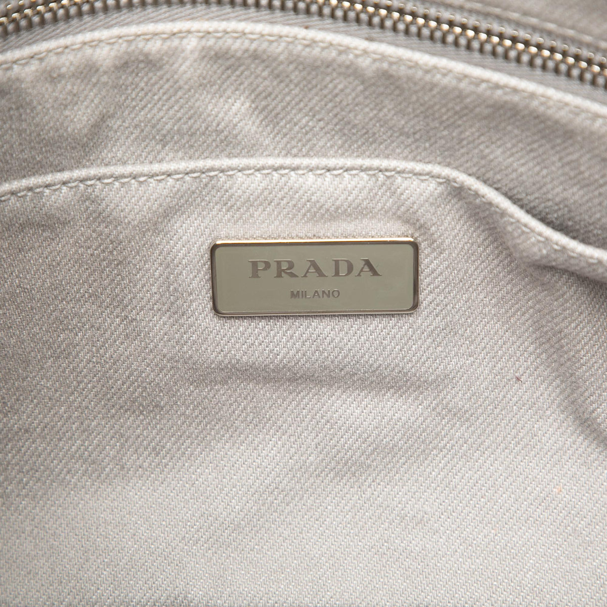 Prada Small Denim Canapa Bijoux and Grommet Satchel