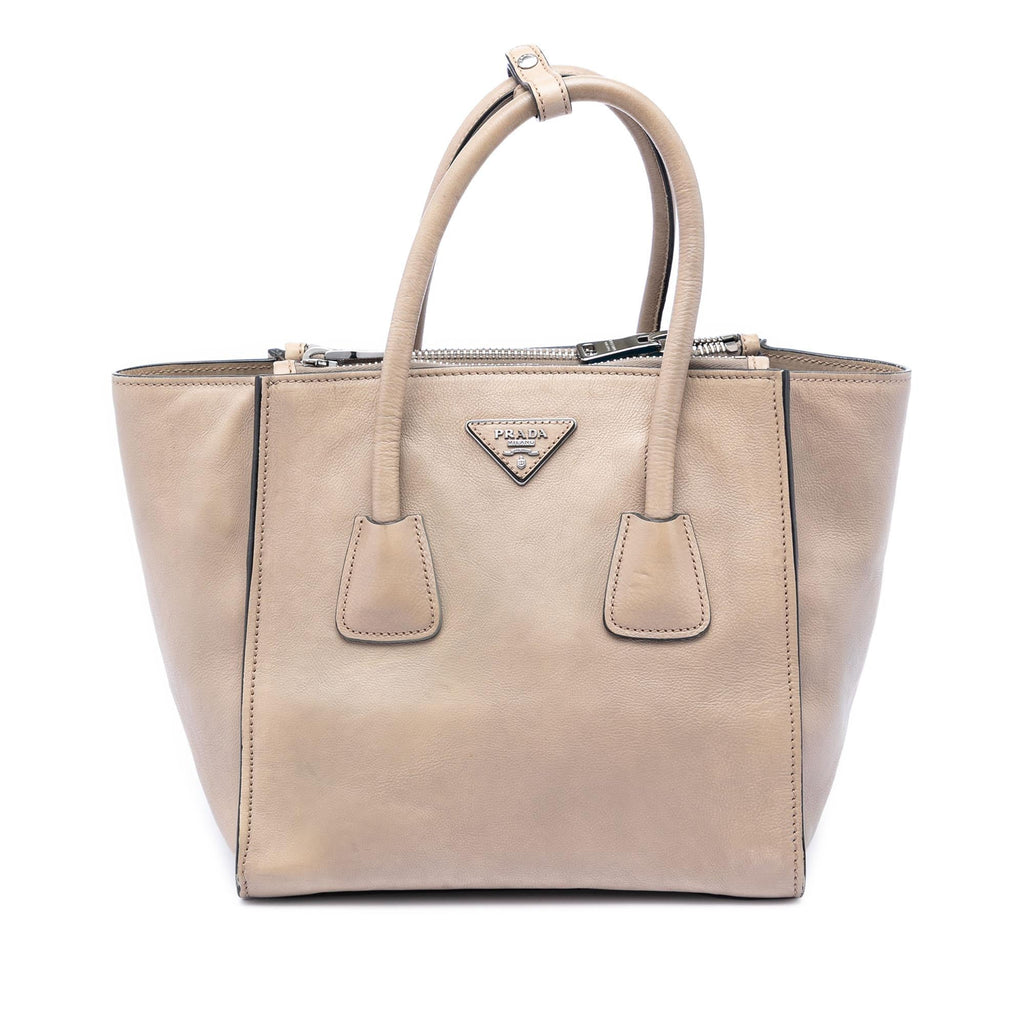 Prada Small Glace Calf Twin Pocket Satchel