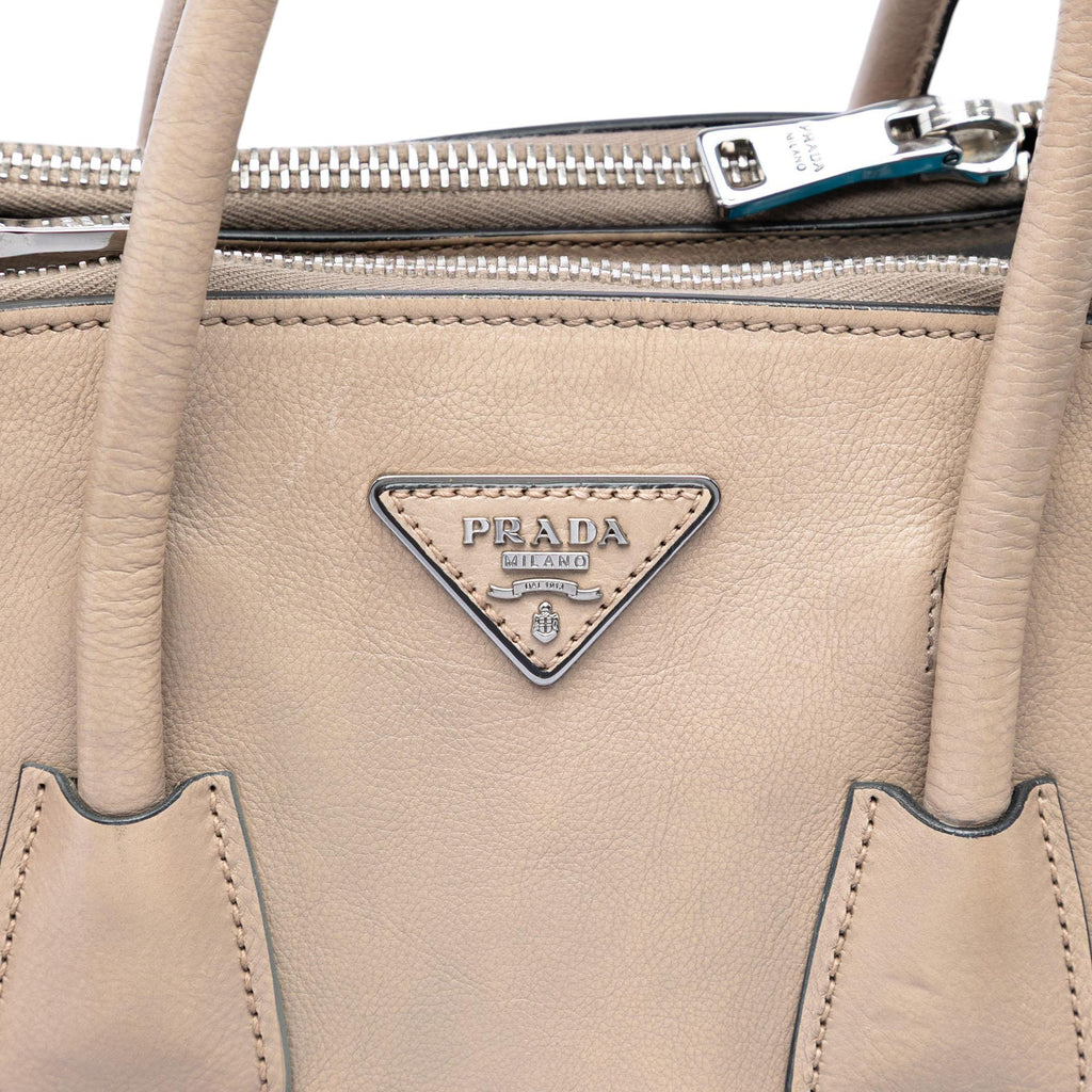 Prada Small Glace Calf Twin Pocket Satchel