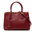 Prada Small Saffiano Lux Galleria Double Zip Satchel