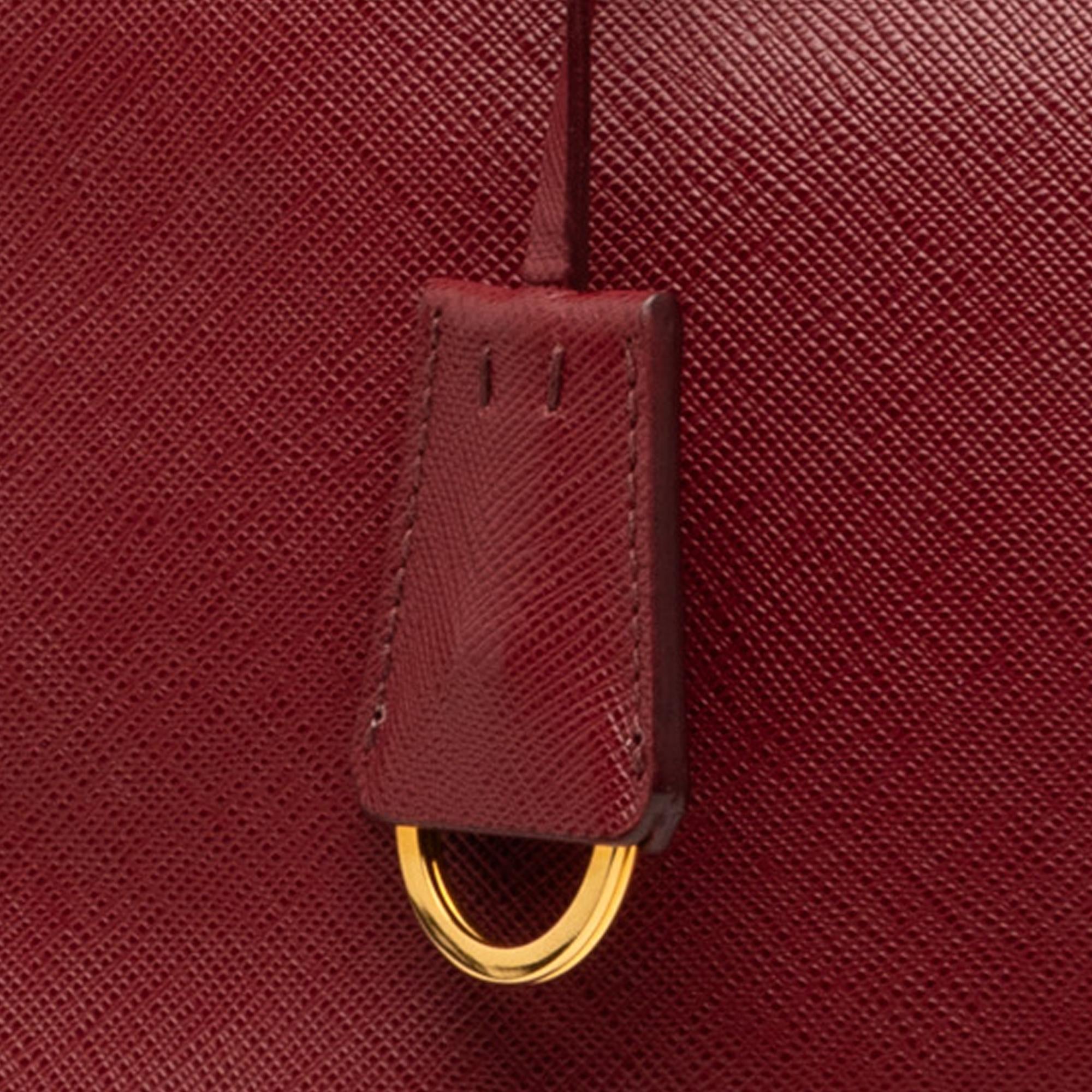Prada Small Saffiano Lux Galleria Double Zip Satchel