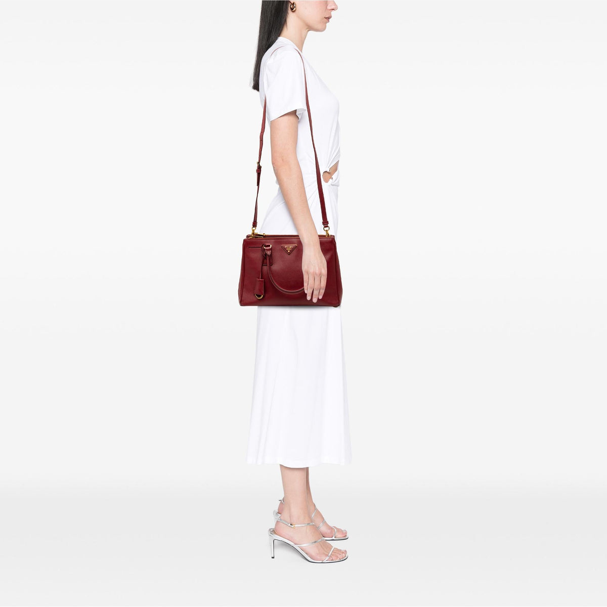Prada Small Saffiano Lux Galleria Double Zip Satchel