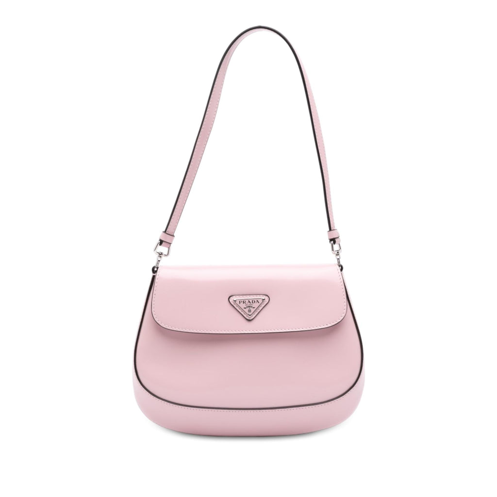 Prada Spazzolato Leather Cleo Flap Shoulder Bag