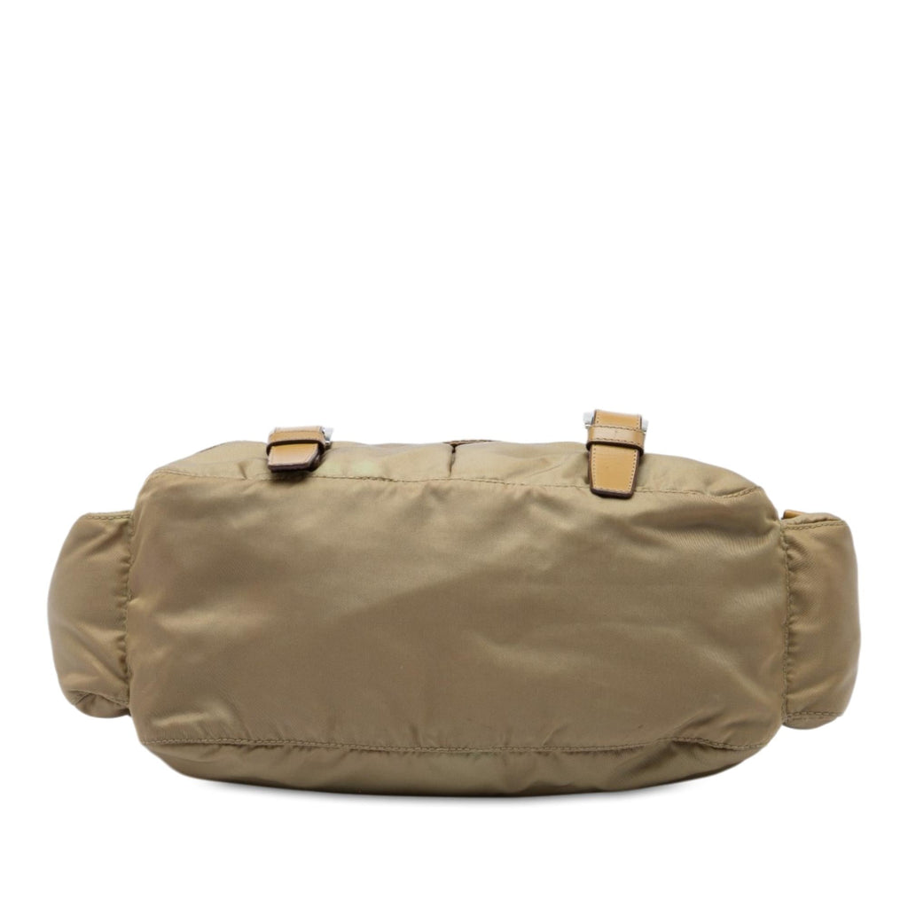 Prada Tessuto Double Buckle Messenger Bag