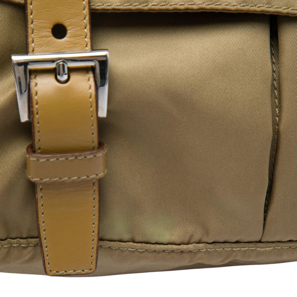 Prada Tessuto Double Buckle Messenger Bag