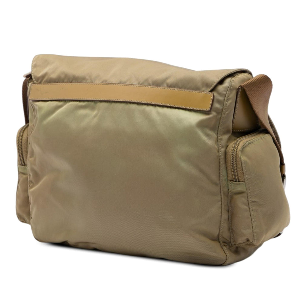Prada Tessuto Double Buckle Messenger Bag