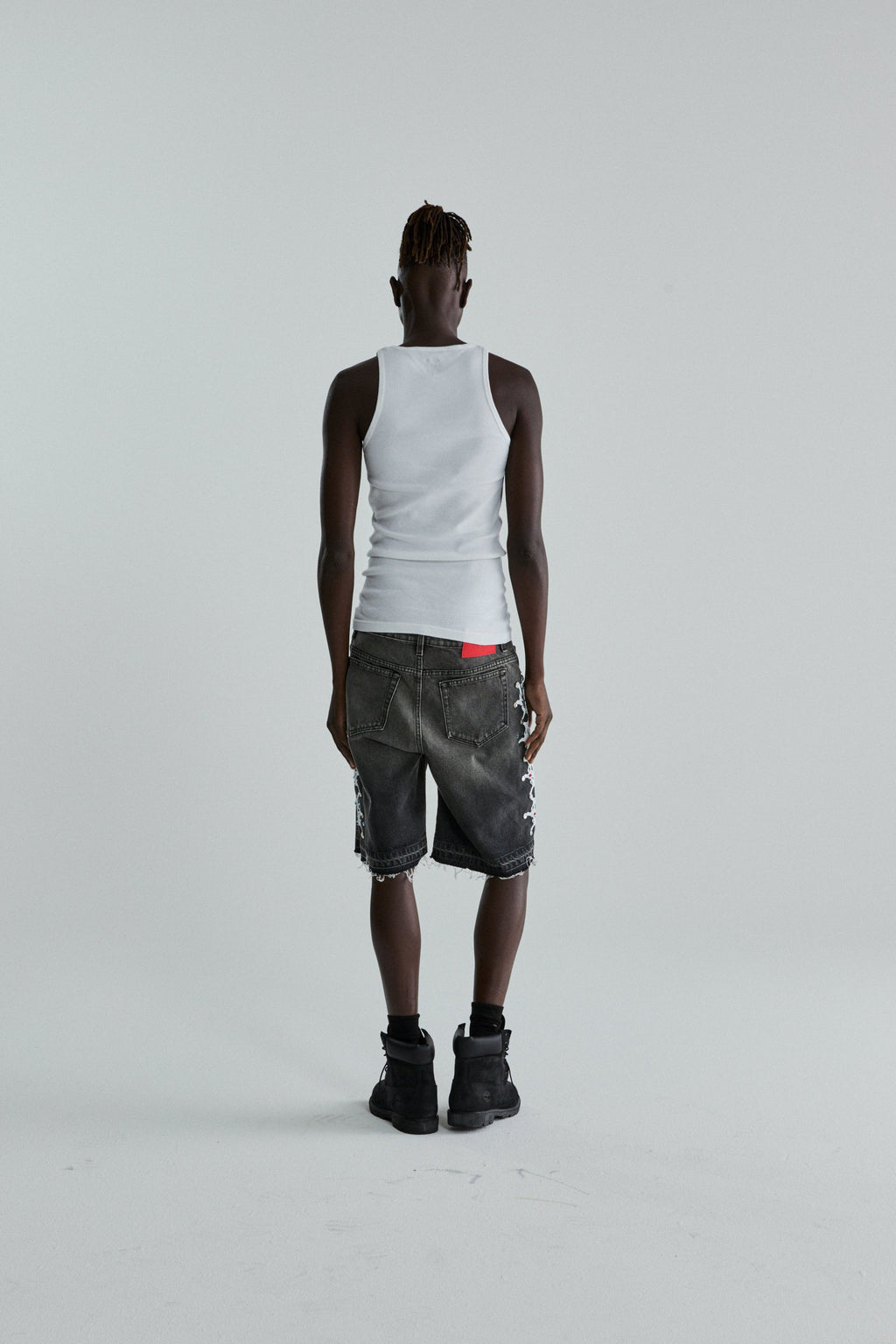 WEB STONE DENIM SHORT